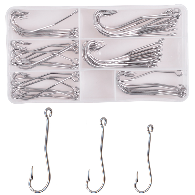 Fishing Hook Barbless - 56 Stks/doos Rvs Lange Schacht Vishaken