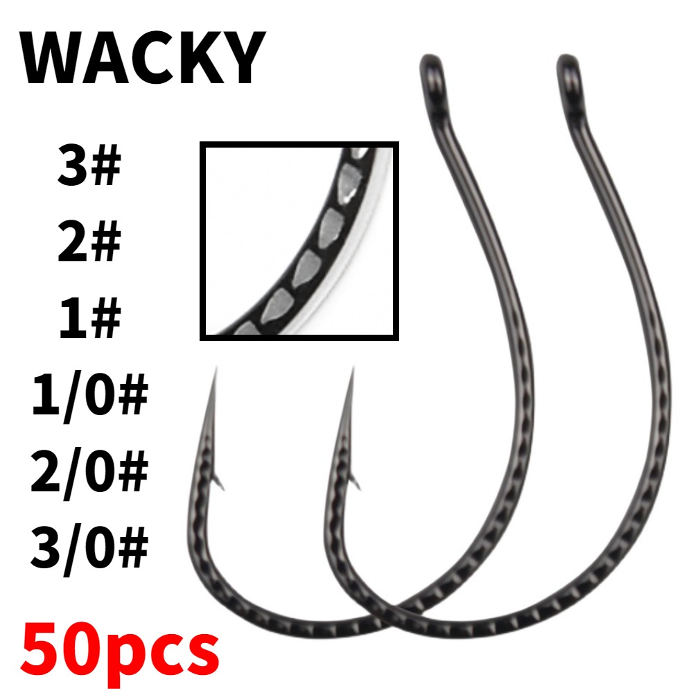 Fishing Hook Barbless - 50 Stuks Wacky Haken Koolstofstaal Worm