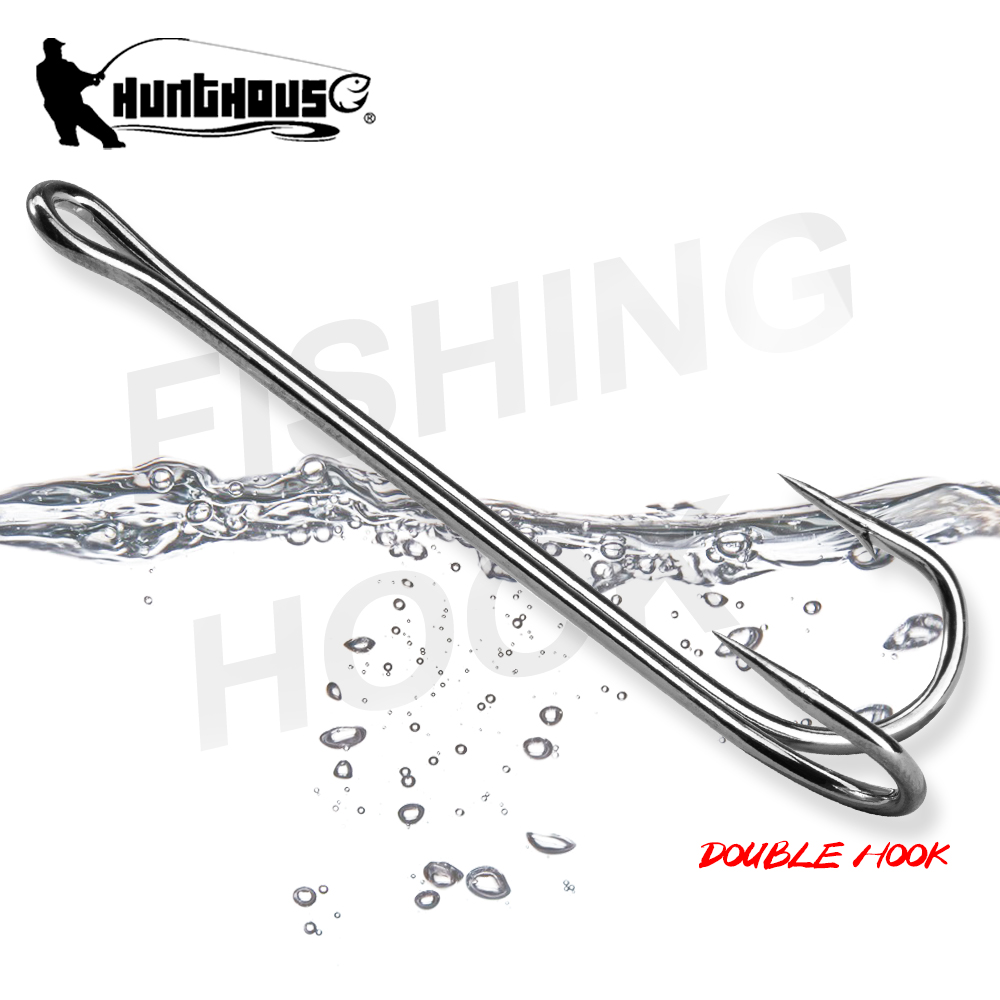 Fishing Hook Weedless - HuntHouse Dubbele vishaak Zacht kunstaas Roestvrij
