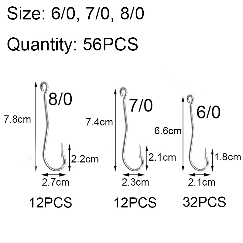 56 Stks/doos Rvs Lange Schacht - Fishing Hook Barbless recensie en prijs